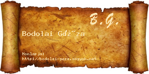 Bodolai Géza névjegykártya